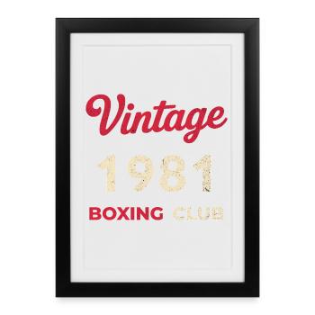 Vintage 1981 – Boxing Club Retro Birth Year - Framed poster (27 × 37 cm) - black - Front