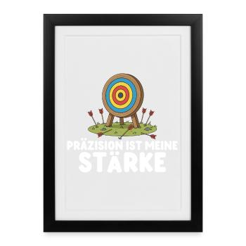 Precision is my strength - Archery - Framed poster (27 × 37 cm) - black - Front