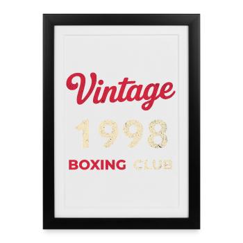 Vintage 1998 – Boxing Club Retro Birth Year - Framed poster (27 × 37 cm) - black - Front