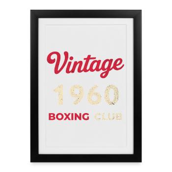 Vintage 1960 – Année de naissance rétro du Boxing Club - Affiche encadrée (27 × 37 cm) - noir - Devant