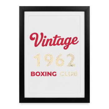 Vintage 1962 – Boxing Club Retro Birth Year - Framed poster (27 × 37 cm) - black - Front