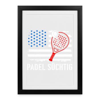 Hobby de padel Jeux de padel PASSIONNÉS de PADEL Plaisir - Affiche encadrée (27 × 37 cm) - noir - Devant