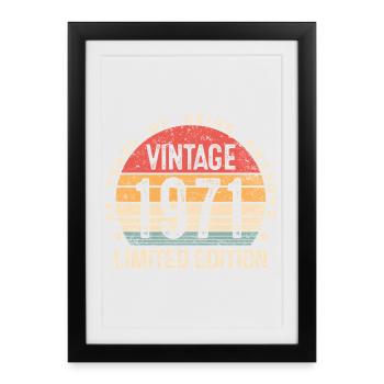 Vintage 1971 Limited Edition 55-Year-Old 55th Bday - Framed poster (27 × 37 cm) - black - Front
