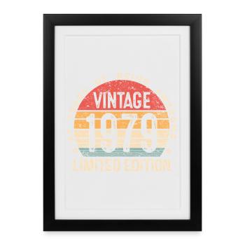 Vintage 1979 47 Years Old Men Women 47th Birthday  - Framed poster (27 × 37 cm) - black - Front