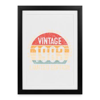 Retro 1983 Vintage Limited Edition 43rd Birthday - Framed poster (27 × 37 cm) - black - Front