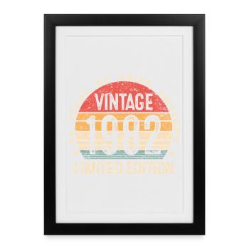 Édition limitée vintage 1982 44e anniversaire - Affiche encadrée (27 × 37 cm) - noir - Devant