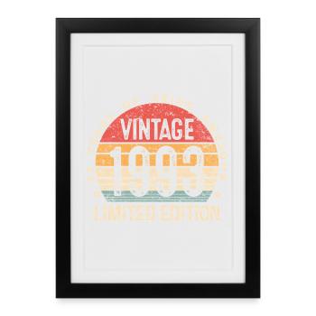 Vintage 1993 Limited Edition 33rd Birthday  - Framed poster (27 × 37 cm) - black - Front