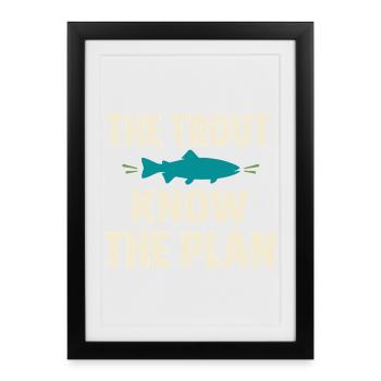 La pêche à la mouche dans les eaux du Nord – - Affiche encadrée (27 × 37 cm) - noir - Devant