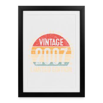 Édition limitée vintage 2007 19e anniversaire de 19 ans - Affiche encadrée (27 × 37 cm) - noir - Devant