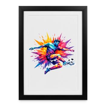 Cadeau Foot Humour Joueur Enfant Drôle - Affiche encadrée (27 × 37 cm) - noir - Devant