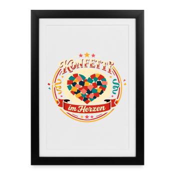 Confetti in the Heart Carnival Party - Framed poster (27 × 37 cm) - black - Front
