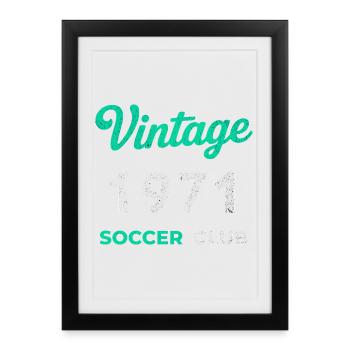 Millésime 1971 – Année de naissance rétro du club de football - Affiche encadrée (27 × 37 cm) - noir - Devant