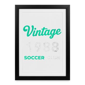 Millésime 1989 – Année de naissance rétro du club de football - Affiche encadrée (27 × 37 cm) - noir - Devant