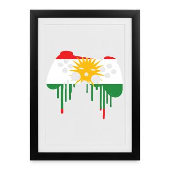 Drapeau de jeu kurde - Affiche encadrée (27 × 37 cm) - noir - Devant