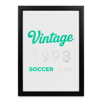 Millésime 1998 – Année de naissance rétro du club de football - Affiche encadrée (27 × 37 cm) - noir - Devant