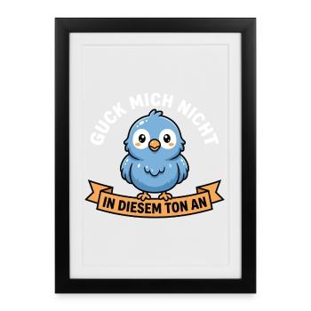 Ne me regarde pas sur ce ton ! Conception des oiseaux - Affiche encadrée (27 × 37 cm) - noir - Devant