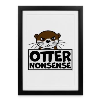 Otter Nonsense Funny Pun Otter Love Saying - Framed poster (27 × 37 cm) - black - Front