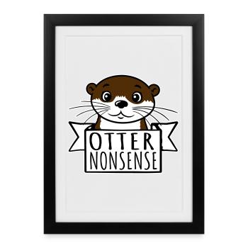 Otter Nonsense Funny Pun Otter Love Saying - Framed poster (27 × 37 cm) - black - Front