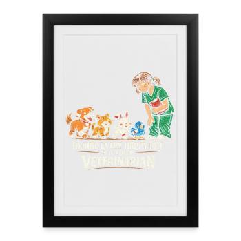 Veterinarian Veterinarian - Framed poster (27 × 37 cm) - black - Front