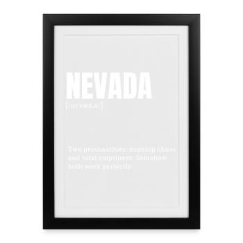 Nevada Duality: Bold Typography Print - Framed poster (27 × 37 cm) - black - Front