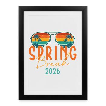 Spring Break 2026 Girls Trip Retro Beach Cruise - Framed poster (27 × 37 cm) - black - Front