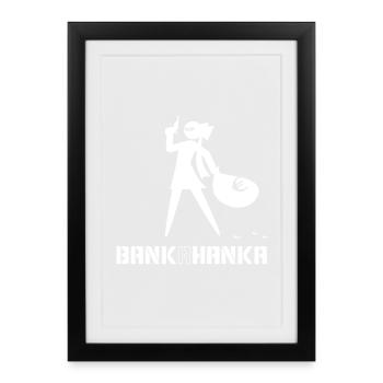 BANK A HANKA - white - - Gerahmtes Poster (27 × 37 cm) - Schwarz - Vorne
