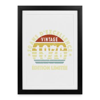 50 Anniversary Gift Man Woman 1975 50 Years - Framed poster (27 × 37 cm) - black - Front