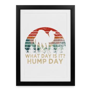 Quel jour sommes-nous ? Journée de bosse Camel Retro Sunset - Affiche encadrée (27 × 37 cm) - noir - Devant