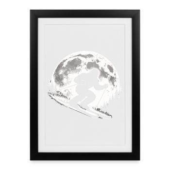 Bigfoot Skiing - Framed poster (27 × 37 cm) - black - Front
