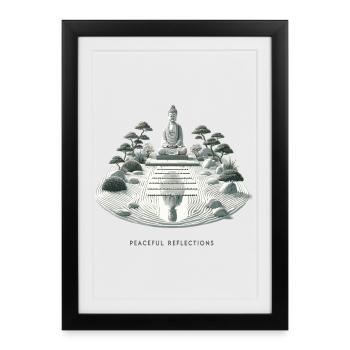Silent Reflections Zen Garden - Framed poster (27 × 37 cm) - black - Front