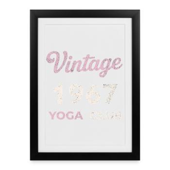 Vintage 1967 Yoga Club Retro Birth Year Vintage - Framed poster (27 × 37 cm) - black - Front