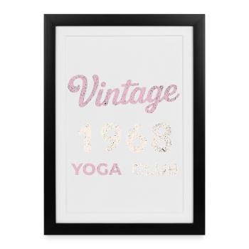 Vintage 1968 Yoga Club Retro Birth Year Vintage - Framed poster (27 × 37 cm) - black - Front