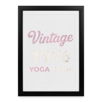 Vintage 1976 Yoga Club Retro Birth Year Vintage - Framed poster (27 × 37 cm) - black - Front