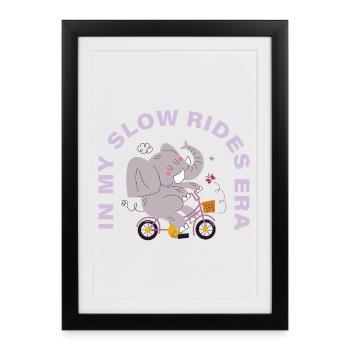 In My Slow Rides Era – Cozy Bicycle Motif - Framed poster (27 × 37 cm) - black - Front