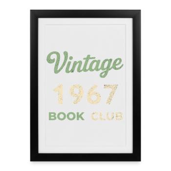 Cadeau rétro de l’année de naissance vintage du club de lecture de 1967 - Affiche encadrée (27 × 37 cm) - noir - Devant