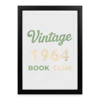 Vintage 1964 Book Club Retro Birth Year Gift - Framed poster (27 × 37 cm) - black - Front