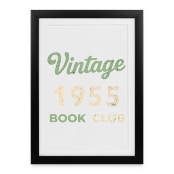 Vintage 1955 Book Club Retro Birth Year Gift - Framed poster (27 × 37 cm) - black - Front