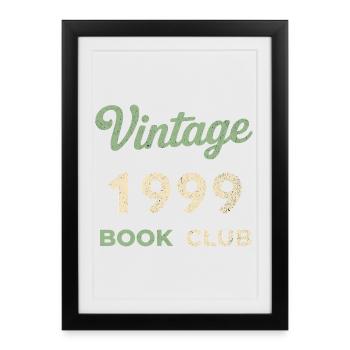 Vintage 1999 Book Club Retro Birth Year Gift - Framed poster (27 × 37 cm) - black - Front