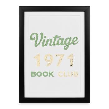 Cadeau rétro de l’année de naissance vintage du club de lecture de 1971 - Affiche encadrée (27 × 37 cm) - noir - Devant