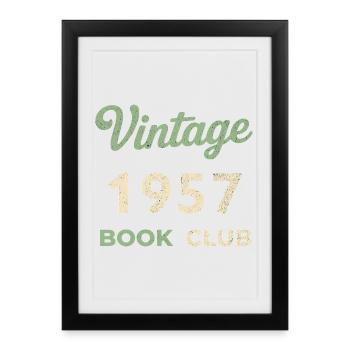 Cadeau rétro de l’année de naissance vintage du club de lecture 1957 - Affiche encadrée (27 × 37 cm) - noir - Devant