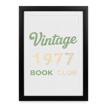 Vintage 1977 Book Club Retro Birth Year Gift - Framed poster (27 × 37 cm) - black - Front