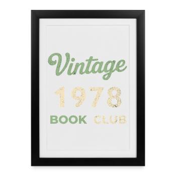 Cadeau vintage de l’année de naissance rétro du club de lecture 1978 - Affiche encadrée (27 × 37 cm) - noir - Devant