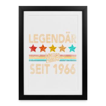 60th Birthday Man Woman 60 Years 1966 Decoration Funny - Framed poster (27 × 37 cm) - black - Front