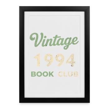 Cadeau rétro de l’année de naissance du club de lecture vintage 1994 - Affiche encadrée (27 × 37 cm) - noir - Devant