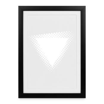 Halftone Triangle Burst - Framed poster (27 × 37 cm) - black - Front
