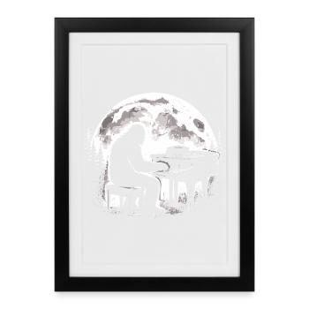 Bigfoot, pianiste - Affiche encadrée (27 × 37 cm) - noir - Devant