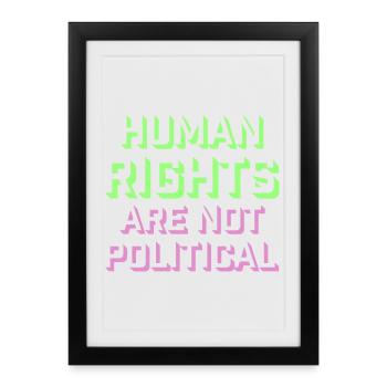 Human Rights Are Not Political Menschenrechte Logo - Framed poster (27 × 37 cm) - black - Front