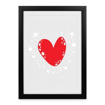 Big Red Heart Cute Valentine Love Symbol Art - Framed poster (27 × 37 cm) - black - Front