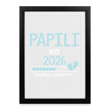 Papili en 2026 Cadeau Futur papy  - Affiche encadrée (27 × 37 cm) - noir - Devant