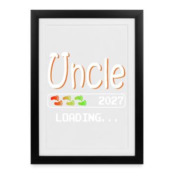 Chargement de l’oncle en 2027 Je vais devenir oncle - Affiche encadrée (27 × 37 cm) - noir - Devant